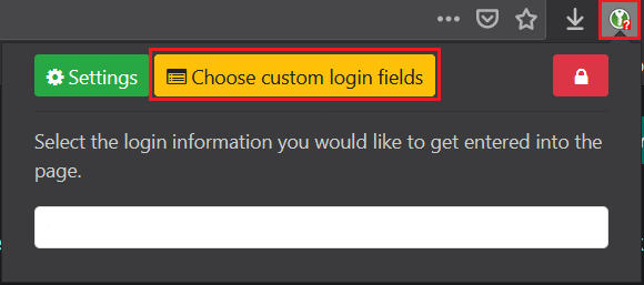 Bouton Choose custom login fields